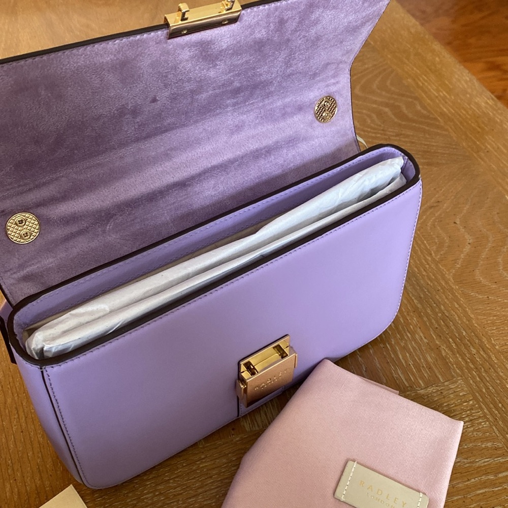 NWT Radley London Purple Leather Shoulder Bag - Picture 5 of 5